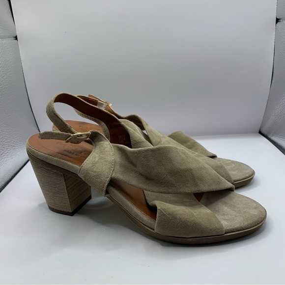 mariella Shoes - Mariella Woman’s Beige Suede Leather Sling Back Sandals Size 9